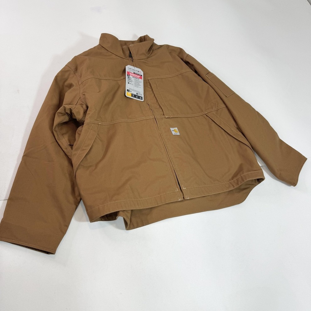 Carhartt FR Jacket Mens 2XL Brown Quick Duck Full Swing Lined Canvas Workwear